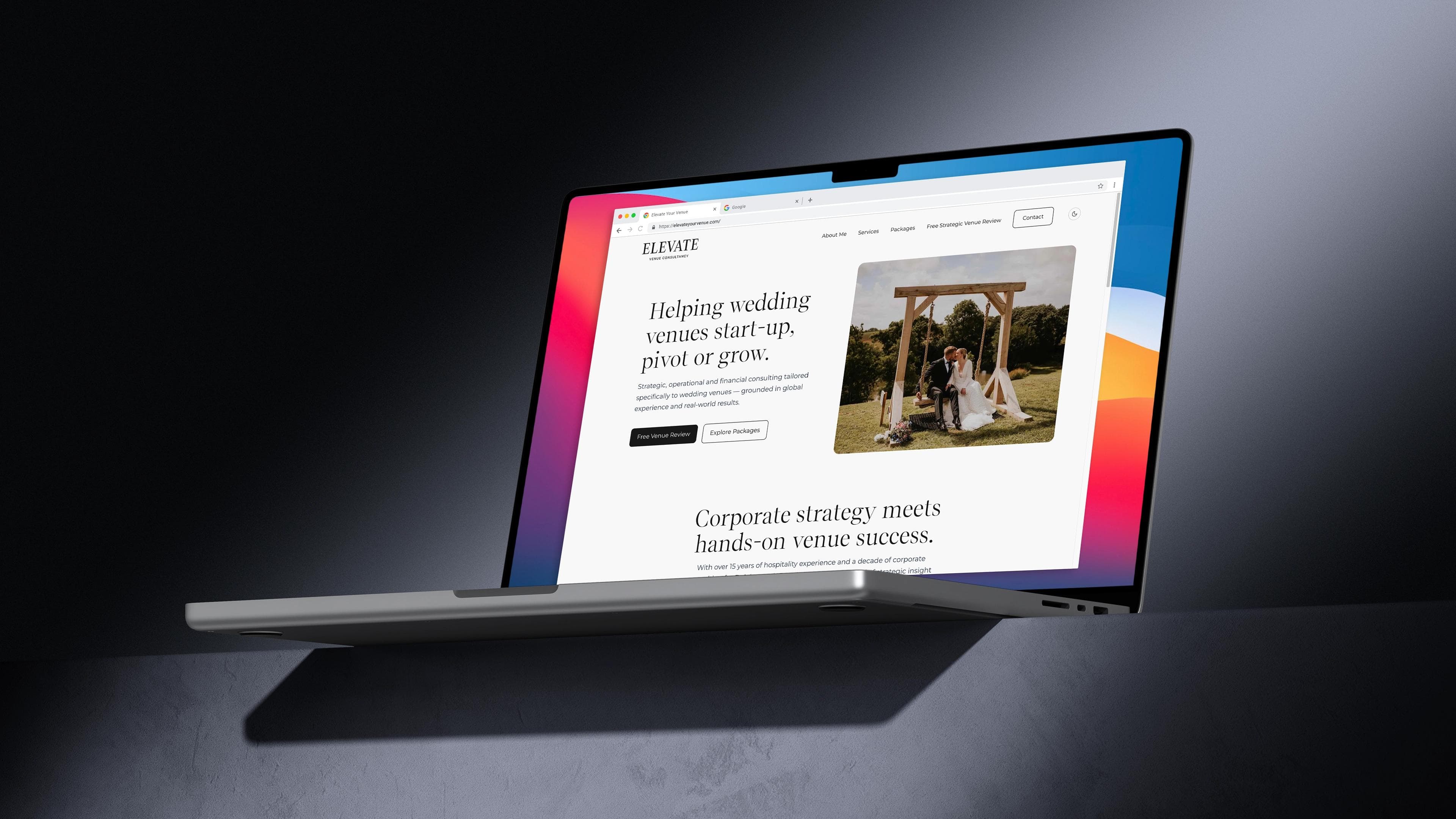 Elevate Your Venue Desktop Website Design